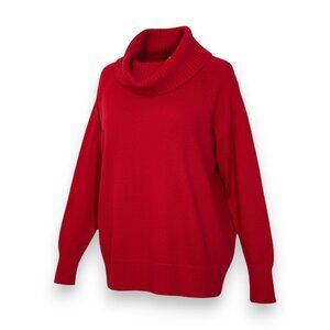 CABLE & GAUGE Plus Size Red Cowl Neck Tunic Sweater, NWT! Size 2X